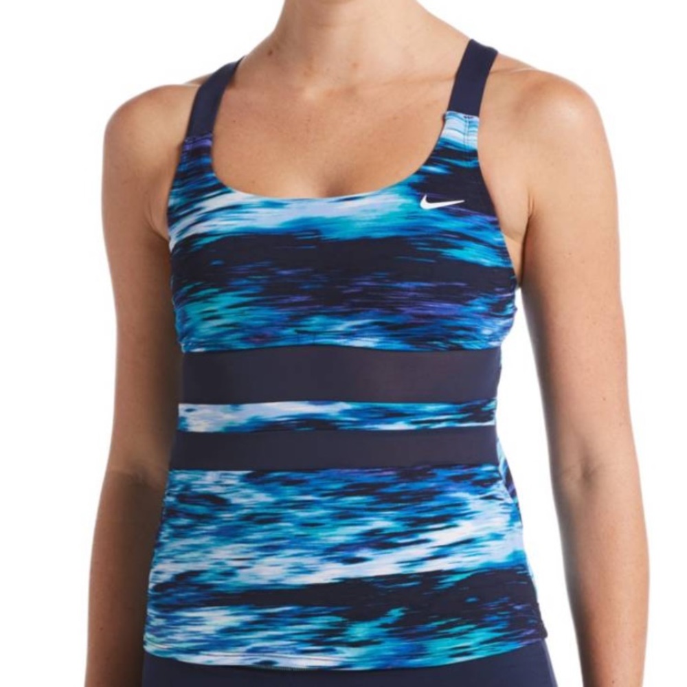 NIKE WOMEN’S BLUR V-BACK TANKINI SWIMSUIT TOP